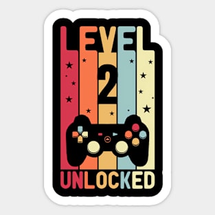 Level 2 Unlocked Gamer 2St Video Game Sticker